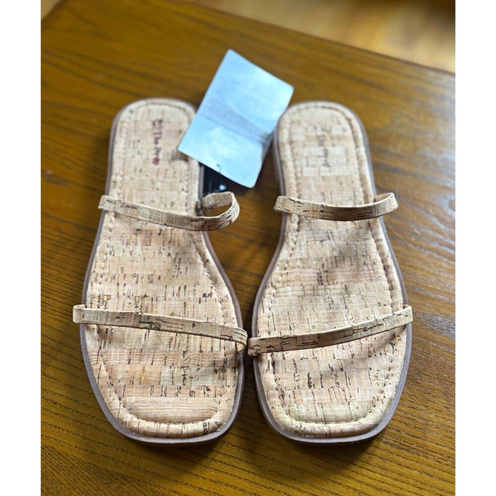 The Drop Women's Beige Strappy Slip On Sandals Synthetic Casual US 12